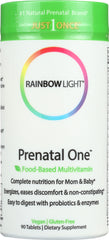 RAINBOW LIGHT: Just Once Prenatal One Food-Based Multivitamin, 90 Tablets