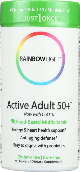 RAINBOW LIGHT: Just Once Active Adult 50+ Food-Based Multivitamin, 90 Tablets