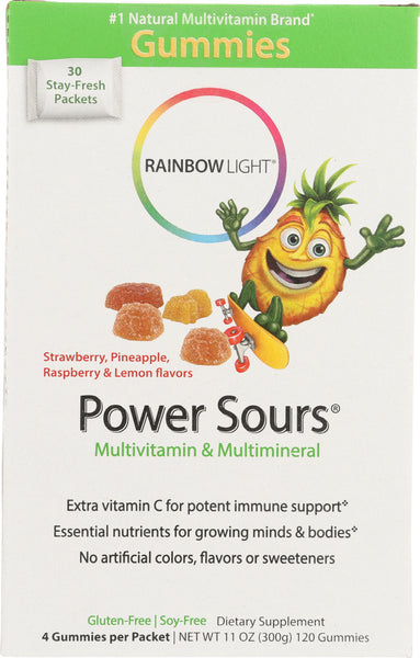 RAINBOW LIGHT: Gummy Power Sours Multivitamin & Multimineral, 30 Packets