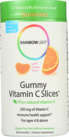 RAINBOW LIGHT: Gummy Vitamin C Slices Tangy Orange Flavor, 90 Gummies