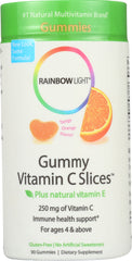 RAINBOW LIGHT: Gummy Vitamin C Slices Tangy Orange Flavor, 90 Gummies