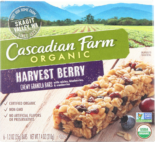 CASCADIAN FARM: Harvest Berry Chewy Granola Bars, 6 pk (7.4 oz)