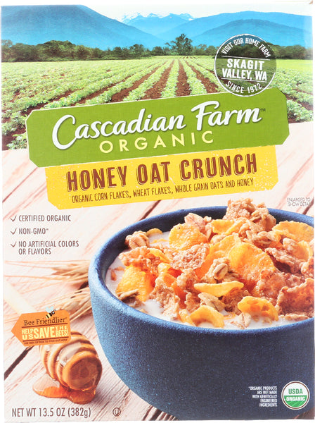 CASCADIAN FARM: Honey Oat Crunch Cereal, 13.5 oz