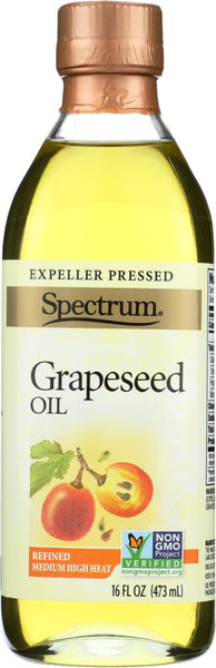 SPECTRUM NATURALS: Refined Grapeseed Oil, 16 oz