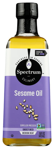SPECTRUM NATURALS: Sesame Oil Unrefined, 16 oz