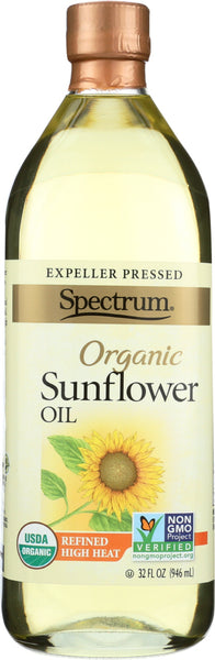 SPECTRUM NATURALS: Oil Sunflower high Heat Organic, 32 oz