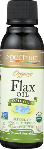 SPECTRUM ESSENTIAL: Organic Flax Oil Omega-3, 8 oz