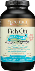 SPECTRUM ESSENTIALS: Fish Oil With Vitamin D, 250 Softgels