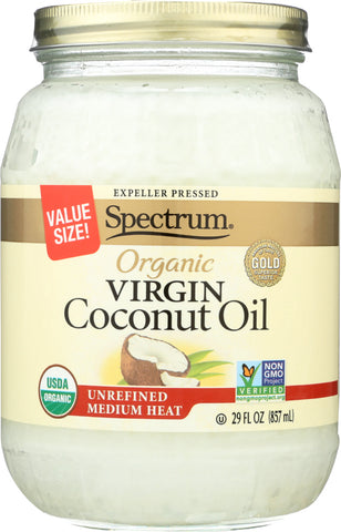 SPECTRUM NATURALS: Organic Virgin Coconut Oil Unrefined, 29 oz