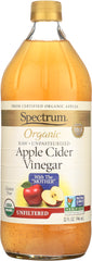 SPECTRUM NATURALS: Vinegar Apple Cider Unfiltered, 32 oz