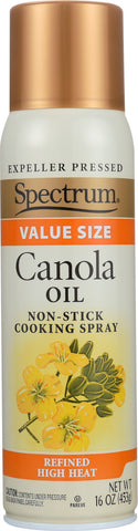 SPECTRUM NATURALS: Canola Oil Non Stick Cooking Spray, 16 oz