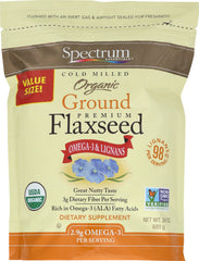 SPECTRUM ESSENTIALS: Organic Cold Milled Ground Premium Flaxseed, 24 oz