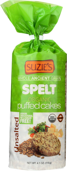 SUZIES: Spelt Puffed Cakes Plain, 4.1 oz