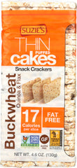 SUZIES: Buckwheat Quinoa & Flax Thin Cakes Crackers, 4.6 oz