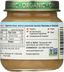 EARTHS BEST: Organic Strained Pears, 4 oz