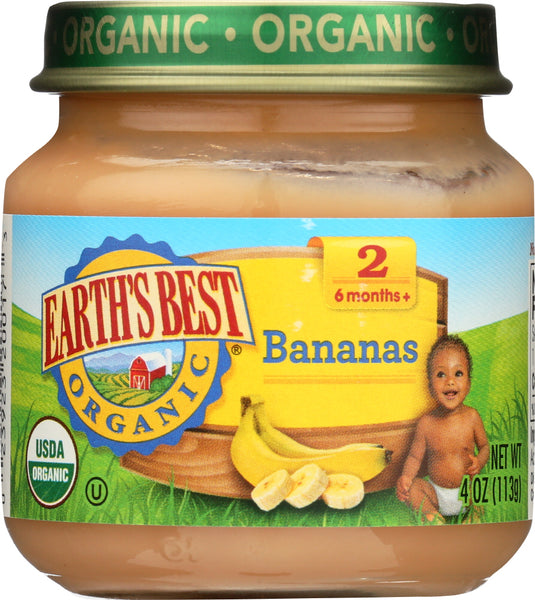 EARTHS BEST: Organic Strained Bananas, 4 oz