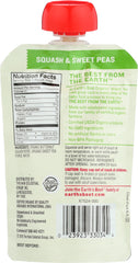 EARTHS BEST: Squash & Sweet Peas Veggie Puree, 3.5 oz