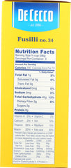 DE CECCO: Fusilli Pasta No. 34 Pasta, 16 oz