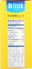 DE CECCO: Pasta Farfalle, 16 oz