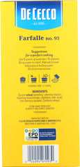 DE CECCO: Pasta Farfalle, 16 oz