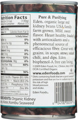 EDEN FOODS: Organic Kidney Beans, 15 oz