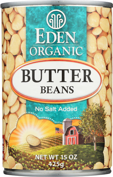 EDEN FOODS: Organic Butter Beans Low Fat, 15 oz