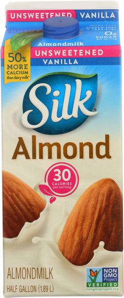 SILK: Vanilla Pure Almond Milk Unsweetened, 64 oz