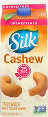 SILK: Unsweetened Cashew Milk, 64 oz