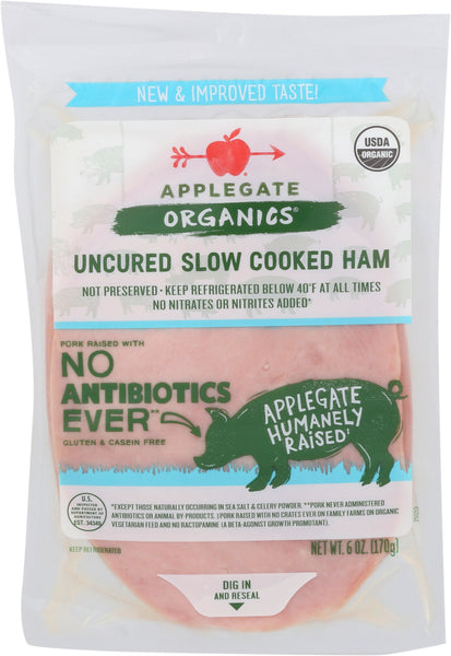 APPLEGATE: Organics Uncured Slow Cooked Ham, 6 oz