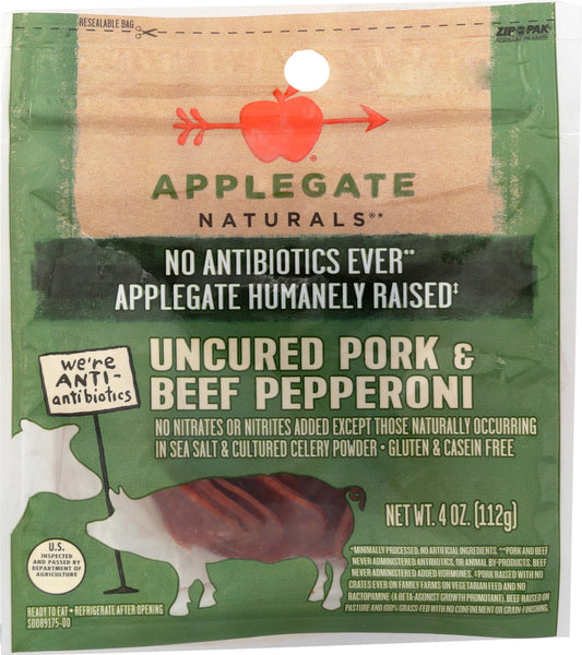 APPLEGATE: Pork Uncured Pepperoni, 4 oz