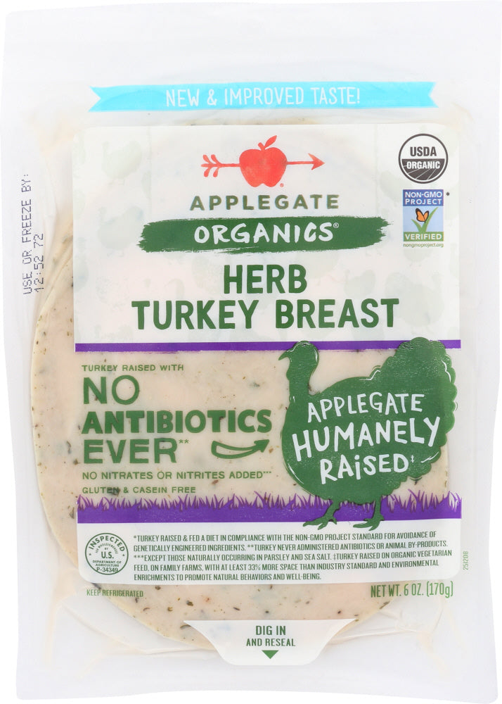 Applegate Turkey APPLEGATE: Herb Turkey Breast Sliced, 6 oz – PetGeneralStore