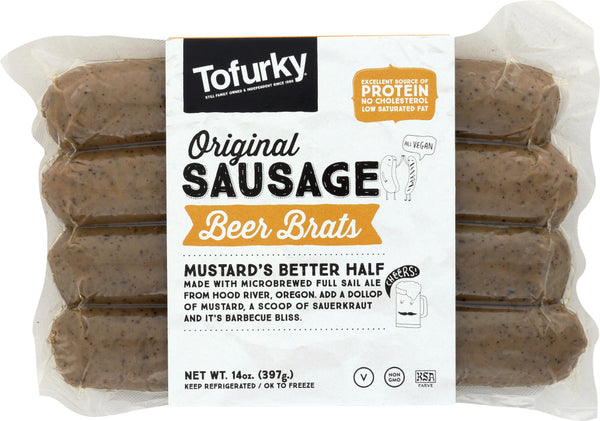 TOFURKY: Beer Brats with Microbrewed Full Sail Ale, 14 oz