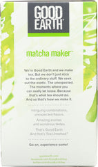 GOOD EARTH: Matcha Maker Green Tea, 18 bg
