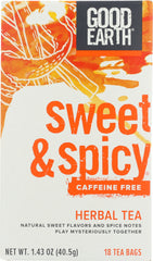 GOOD EARTH: Original Tea Caffeine Free Sweet & Spicy Blend, 18 bg