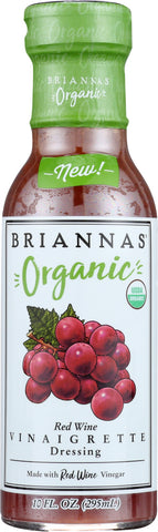 BRIANNAS: Organic Red Wine Vinaigrette Dressing, 10 oz