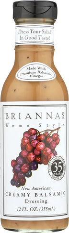 BRIANNAS: New American Creamy Balsamic Vinaigrette Dressing, 12 oz