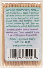 AUROMERE: Dental Pick Wood Ayurvedic 100 pcs