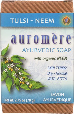 AUROMERE: Soap Bar Tulsi Neem 2.75 oz 30 pcs