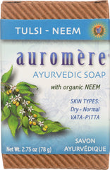 AUROMERE: Soap Bar Tulsi Neem 2.75 oz 30 pcs