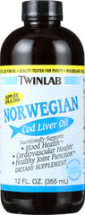 TWINLAB: Norwegian Cod Liver Oil Dietary Supplement Unflavored, 12 oz