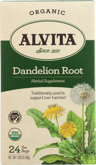 ALVITA: Organic Dandelion Root Tea, 24 Tea Bags