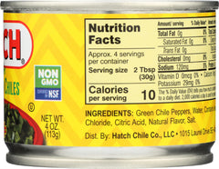 HATCH: Diced Hot Green Chilies, 4 oz
