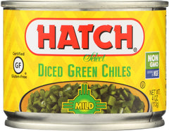 HATCH: Peeled Green Chiles Diced Mild, 4 oz