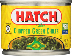 HATCH: Peeled Chopped Green Chiles Mild, 4 oz