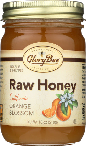 GLORY BEE: Raw Orange Blossom Honey Jar, 18oz