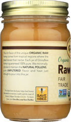 GLORY BEE: Raw Organic Fair Trade Honey, 18oz