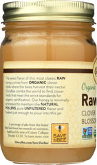 GLORY BEE: Organic Raw Honey Clover Blossom, 18 oz