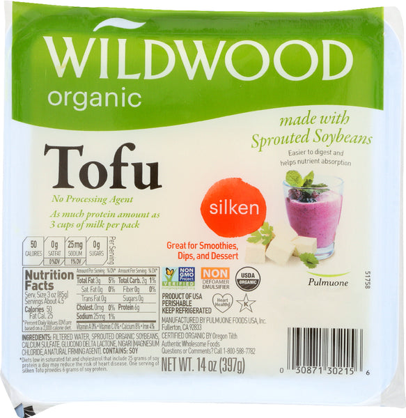 WILDWOOD: Organic Sprout Tofu Silken, 14 oz