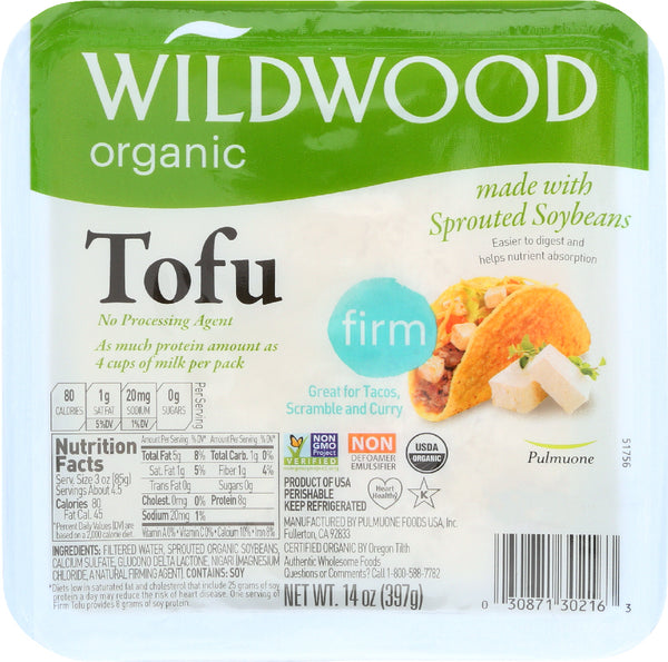 WILDWOOD: Organic Sprout Tofu FIrm, 14 oz