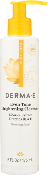 DERMA E: Even Tone Brightening Cleanser Licorice Extract & Vitamin B3, 6 oz